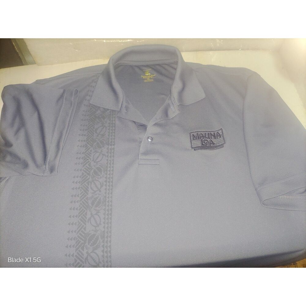Diamond Head Wear Blue Polo XL Mauna Loa Hawaii Black Sea Turtle Vintage Shirt